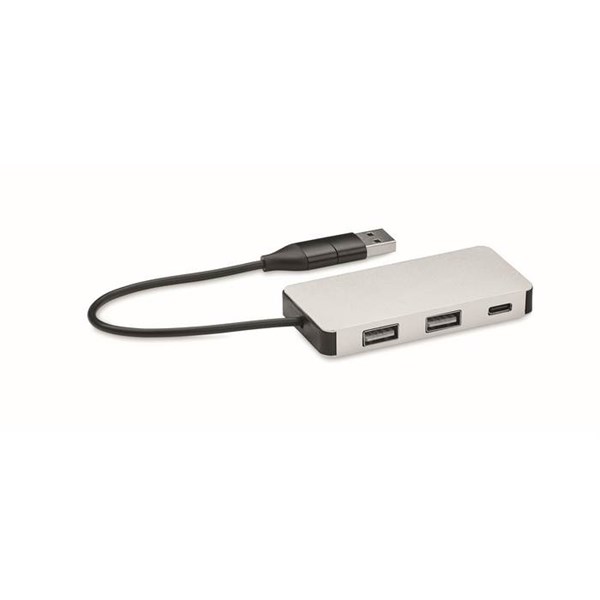 Obrázky: USB rozbočovač s 20cm káblom, biely
