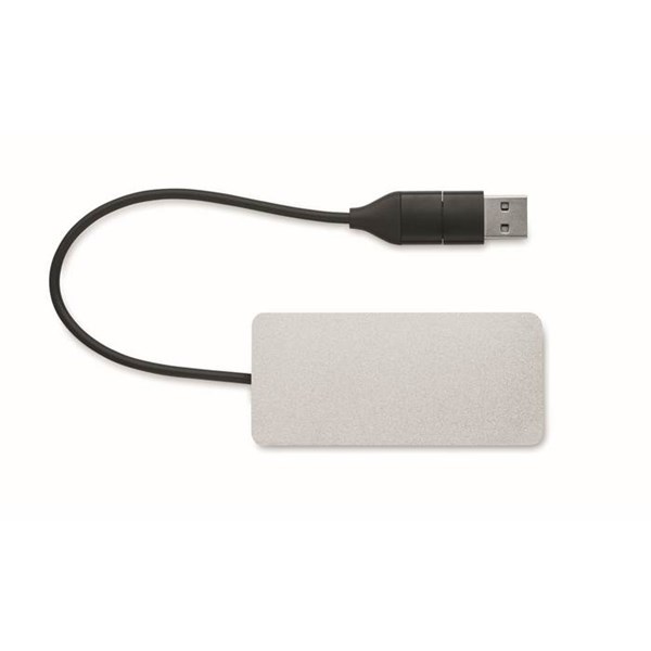 Obrázky: USB rozbočovač s 20cm káblom, biely, Obrázok 2
