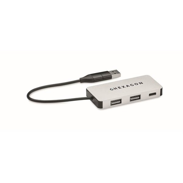 Obrázky: USB rozbočovač s 20cm káblom, biely, Obrázok 7