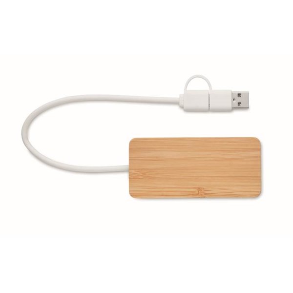 Obrázky: Trojportový  bambusový USB rozbočovač, Obrázok 2