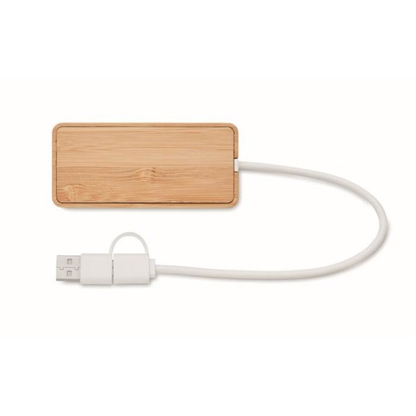 Obrázky: Trojportový  bambusový USB rozbočovač, Obrázok 3