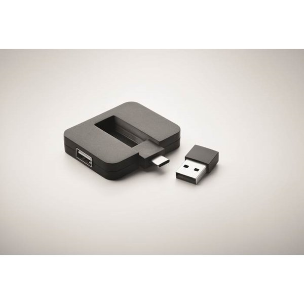 Obrázky: 4portový USB rozbočovač, čierny, Obrázok 5