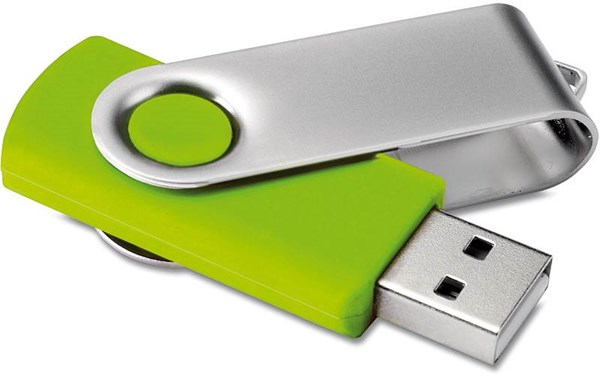 Obrázky: USB kľúč Techmate vyklápací, 4GB, zelená-strieb.