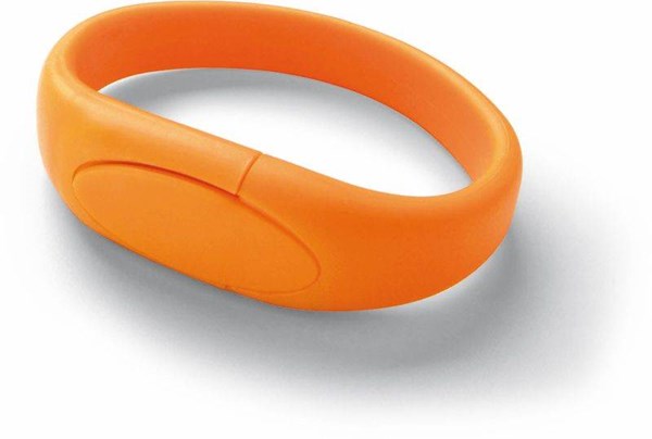 Obrázky: USB kľúč, náramok, 4 GB, oranžová