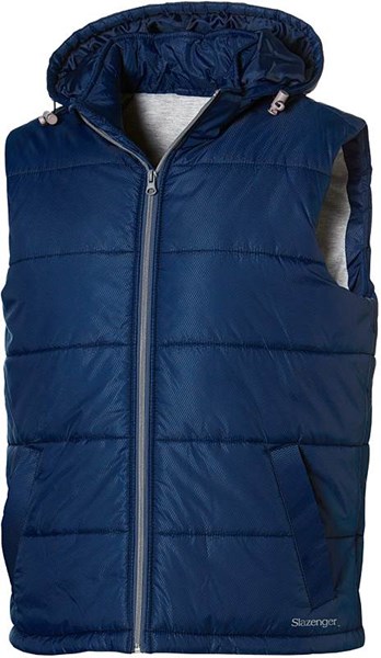 Obrázky: Fashion prešívaná vesta s kapucňou námor.modrá L