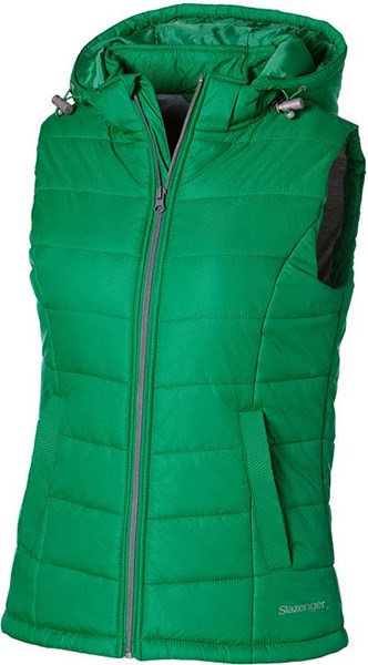 Obrázky: Mixed dámska prešívaná vesta s kapucňou,zelená,XXL, Obrázok 1