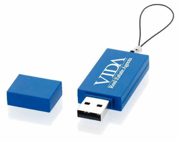 Obrázky: Modrý bioodbúrateľný USB flash disk 8GB