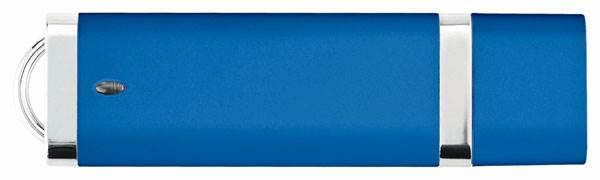Obrázky: Modrý plastový USB flash disk 4GB s krytkou