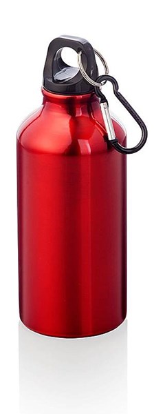 Obrázky: Hliníková fľaša 0,3 litra s karabínou,červená