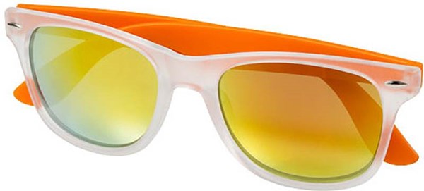Obrázky: Oranžovo-biele slnečné okuliare v retro štýle, Obrázok 3