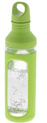 Obrázky: Sklenená fľaša so zeleným silikónovým obalom,590ml