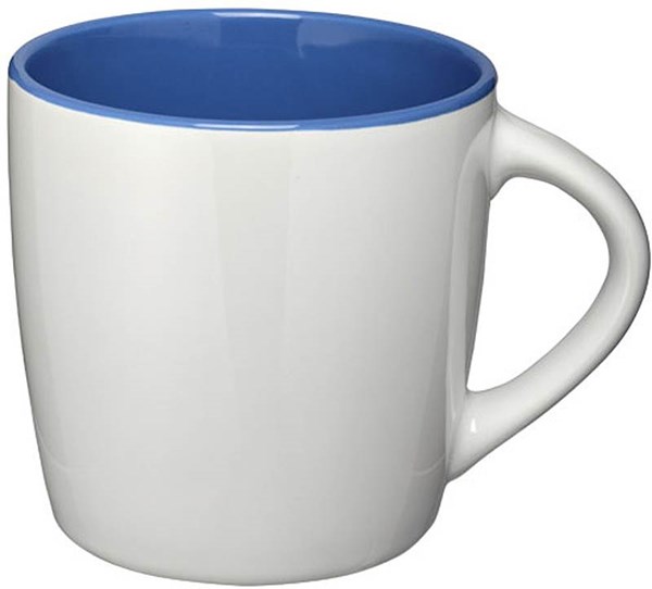 Obrázky: Biely keramický hrnček s modrým vnútrom, 350 ml