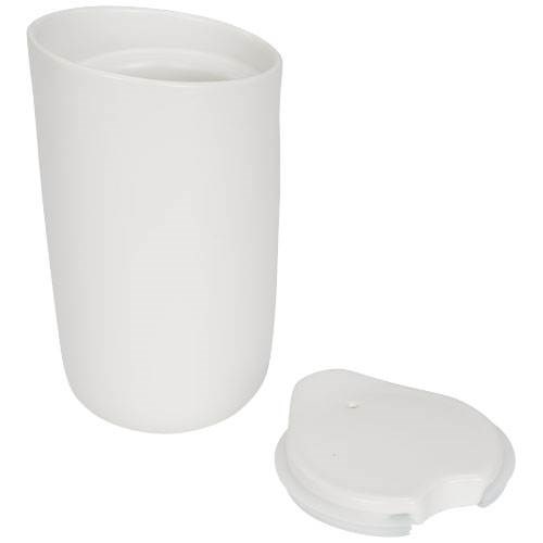 Obrázky: Biely dvojplášťový keramický hrnček, 410 ml, Obrázok 2