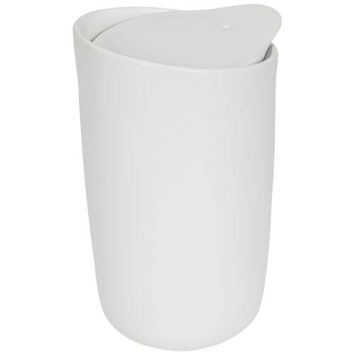 Obrázky: Biely dvojplášťový keramický hrnček, 410 ml, Obrázok 3