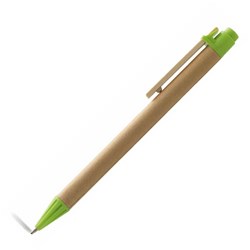 Obrázky: Guličkové pero Eko,drevo/papier,č.náplň, zelená