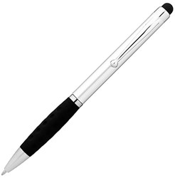 Obrázky: Strieborné guličk. pero modrá náplň a stylus hrot