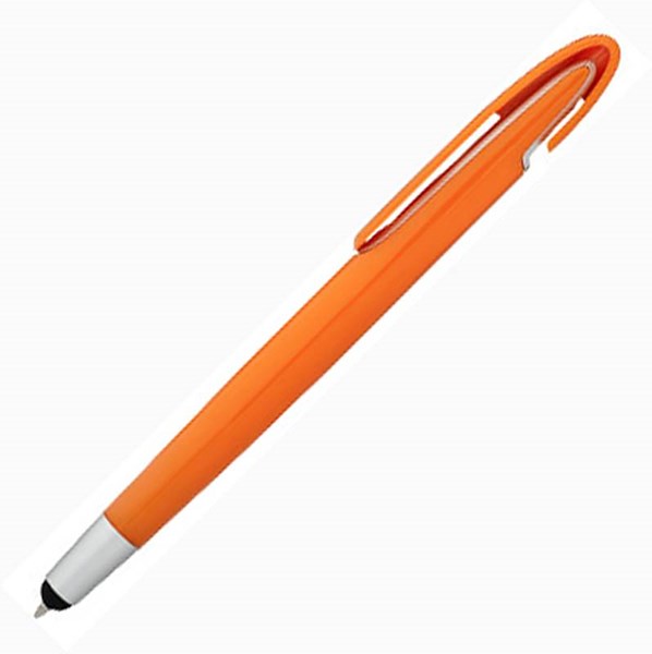 Obrázky: Oranžové plastové pero Rio so stylusom, ČN, Obrázok 2