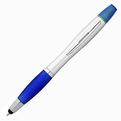 Obrázky: Modré guličkové pero, zvýrazňovač a stylus, ČN