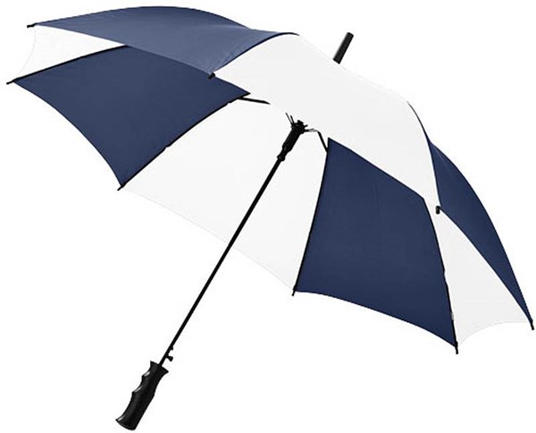 Obrázky: Modrobiely automat. dáždnik s tvarovaným držadlom