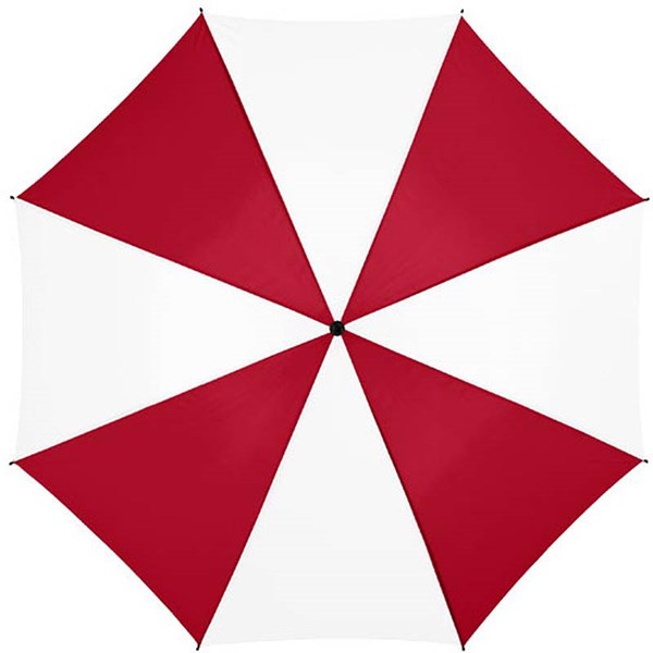Obrázky: Červenobiely automat.dáždnik s tvarovaným držadlom, Obrázok 2