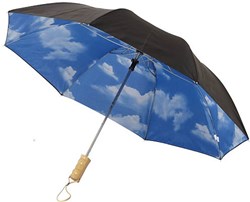 Obrázky: Čierny dáždnik s vnútornou potlačou motívu mrakov