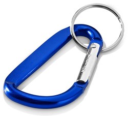 Obrázky: Modrá hliníková kľúčenka v tvare karabiny