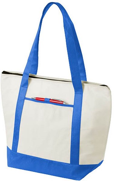 Obrázky: Modrá netkaná chladiaca taška na zips, Obrázok 4