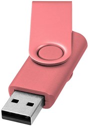 Obrázky: Twister metal ružový USB flash disk, 2GB