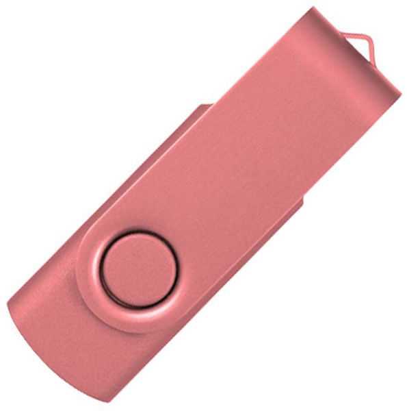 Obrázky: Twister metal ružový USB flash disk, 2GB, Obrázok 2