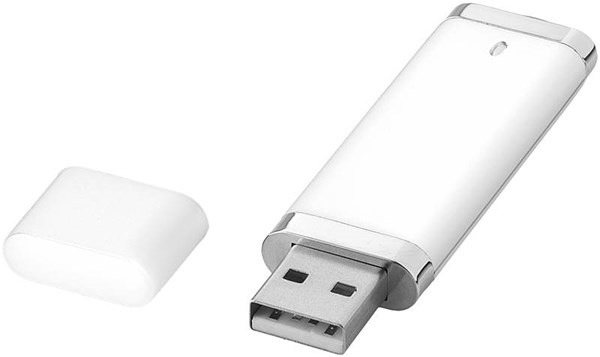 Obrázky: Biely plastový USB flash disk 4GB s krytkou