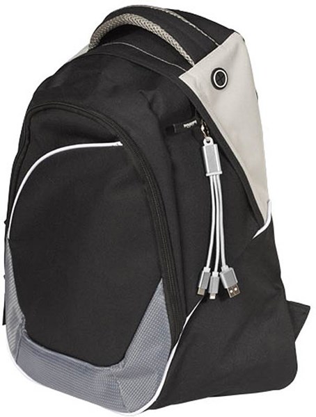 Obrázky: Šedý nabíjací kábel 3 v 1 s krúžkom na kľúče, Obrázok 3