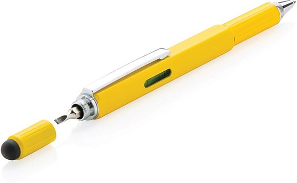 Obrázky: Žlté multifunkčné guličkové pero 5 v 1, Obrázok 3