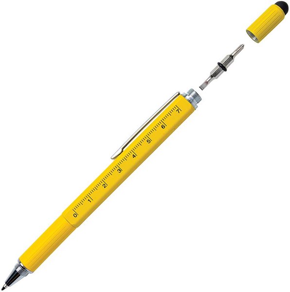 Obrázky: Žlté multifunkčné guličkové pero 5 v 1, Obrázok 4