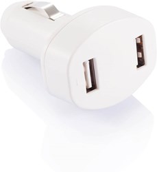 Obrázky: Biela autonabíjačka s dvomi USB výstupmi