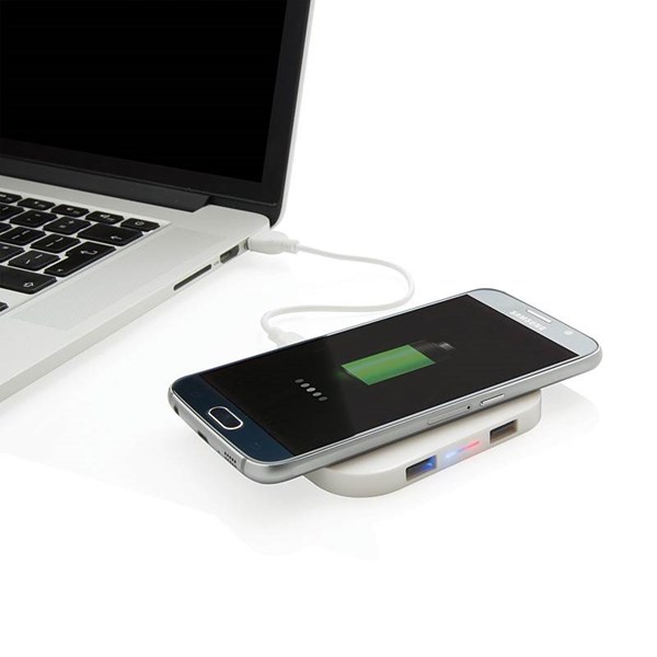 Obrázky: Biela bezdrôtová 5W USB nabíjacia podložka, Obrázok 3