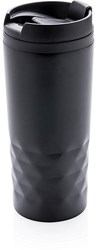 Obrázky: Čierny termohrnček 300 ml s geometrickým vzorom