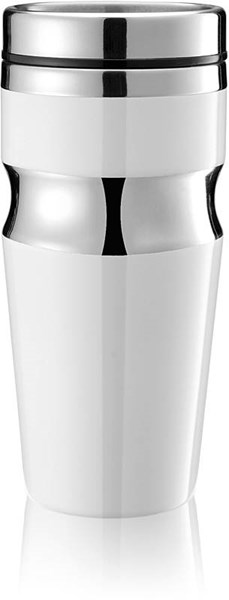 Obrázky: Bielo-strieborný termohrnček 350 ml s viečkom, Obrázok 2