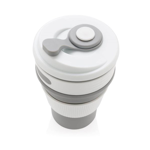 Obrázky: Šedý skladací silikónový hrnček 350 ml, Obrázok 2