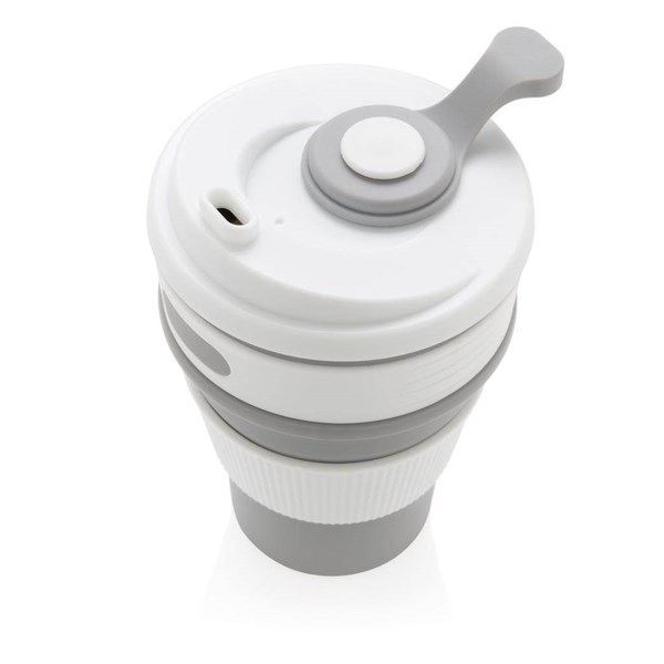 Obrázky: Šedý skladací silikónový hrnček 350 ml, Obrázok 3