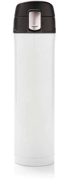 Obrázky: Biela termoska s uzamykateľným uzáverom, 450ml, Obrázok 3