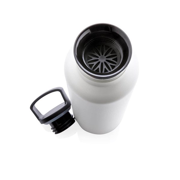 Obrázky: Nerez.termofľaša s úchytom vo viečku 600 ml, biela, Obrázok 3