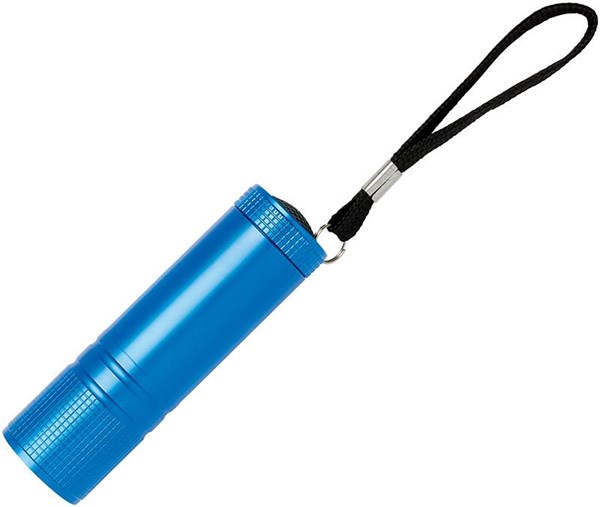 Obrázky: Vrecková kovová baterka s COB svetlom, modrá, Obrázok 2