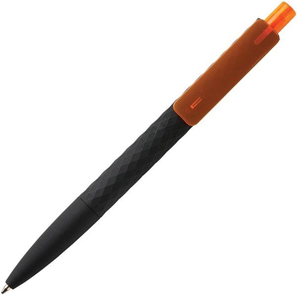 Obrázky: Čierne pero Smooth touch,diamant.vzor,oranž. klip, Obrázok 2