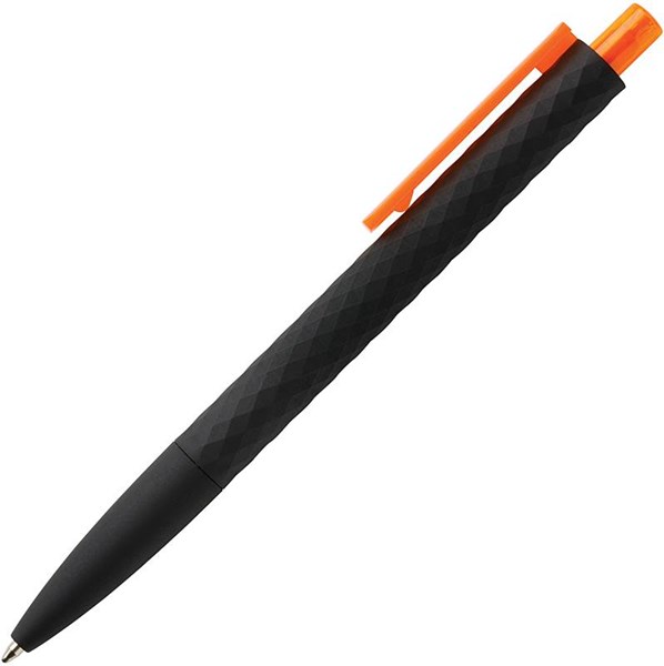 Obrázky: Čierne pero Smooth touch,diamant.vzor,oranž. klip, Obrázok 3