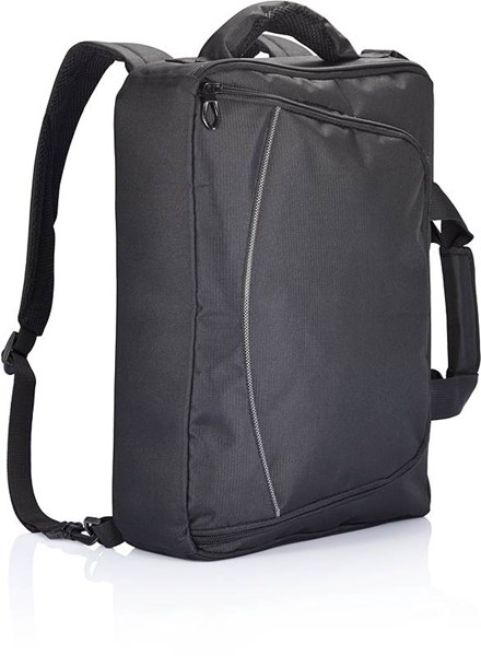 Obrázky: Čierna polyesterová taška/ ruksak na notebook, Obrázok 2