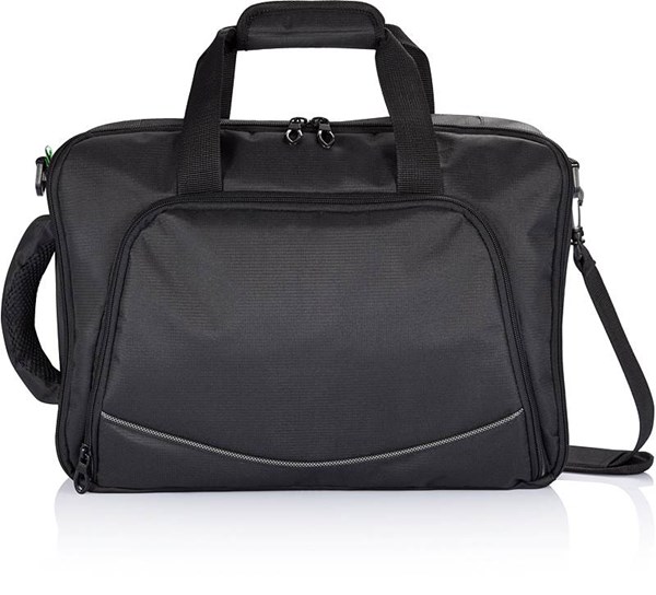 Obrázky: Čierna polyesterová taška/ ruksak na notebook, Obrázok 4