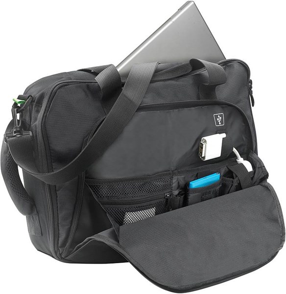 Obrázky: Čierna polyesterová taška/ ruksak na notebook, Obrázok 5