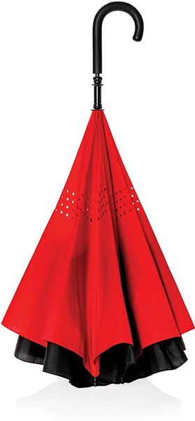 Obrázky: Červený manuálny obojstranný dáždnik, Obrázok 4