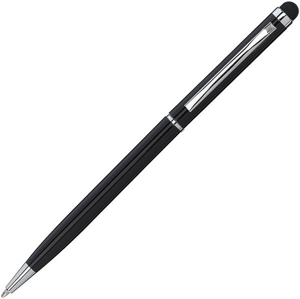 Obrázky: Čierne hliníkové guličkové pero a stylus - ČN
