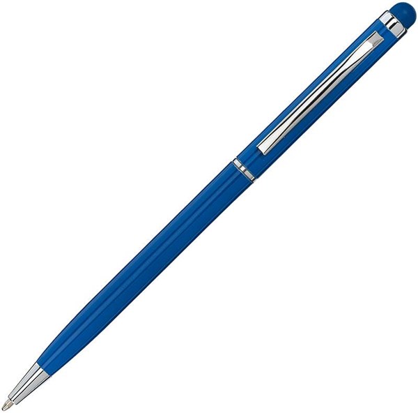 Obrázky: Modré hliníkové guličkové pero a stylus - ČN